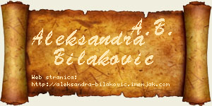 Aleksandra Bilaković vizit kartica